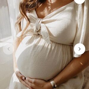 Cream Midi maternity Dress